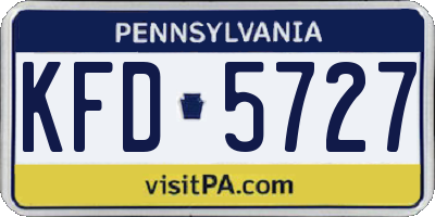 PA license plate KFD5727