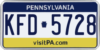 PA license plate KFD5728