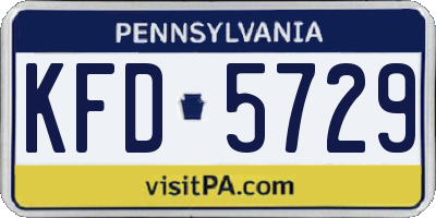 PA license plate KFD5729