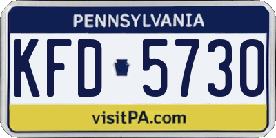 PA license plate KFD5730