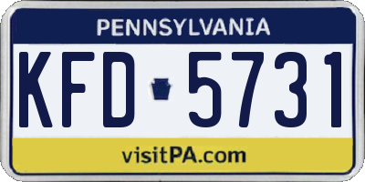 PA license plate KFD5731