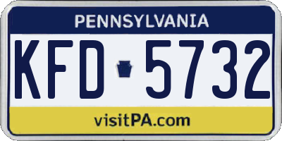 PA license plate KFD5732