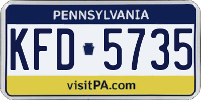 PA license plate KFD5735