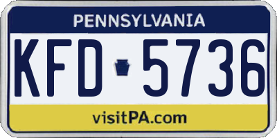 PA license plate KFD5736