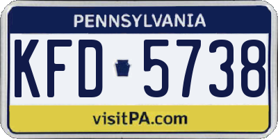 PA license plate KFD5738