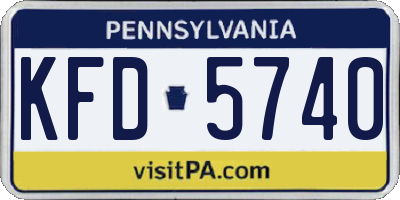 PA license plate KFD5740
