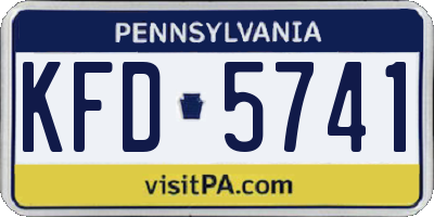 PA license plate KFD5741