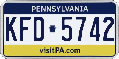 PA license plate KFD5742