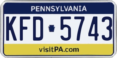 PA license plate KFD5743
