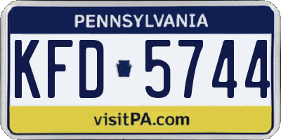 PA license plate KFD5744