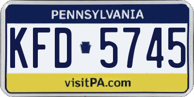 PA license plate KFD5745