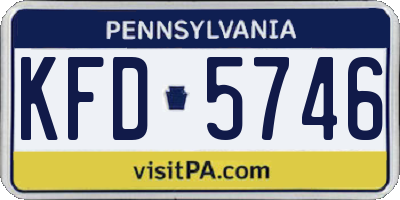 PA license plate KFD5746