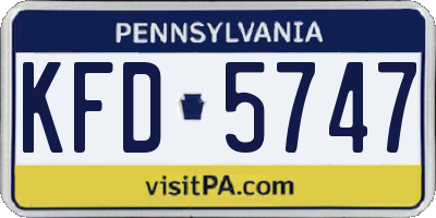 PA license plate KFD5747