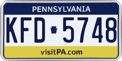 PA license plate KFD5748