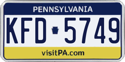 PA license plate KFD5749
