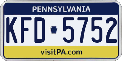 PA license plate KFD5752