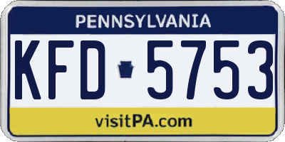 PA license plate KFD5753