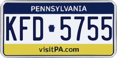 PA license plate KFD5755