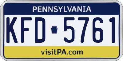 PA license plate KFD5761