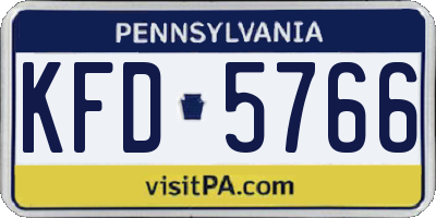 PA license plate KFD5766