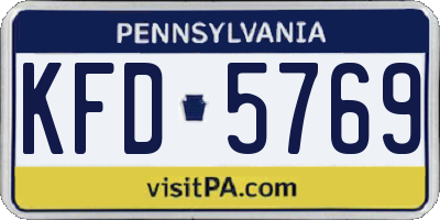 PA license plate KFD5769