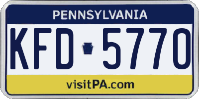 PA license plate KFD5770