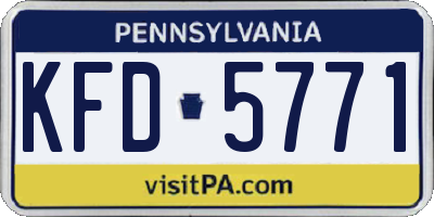 PA license plate KFD5771