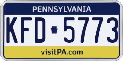 PA license plate KFD5773