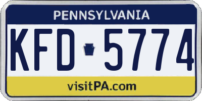 PA license plate KFD5774