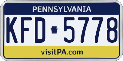 PA license plate KFD5778