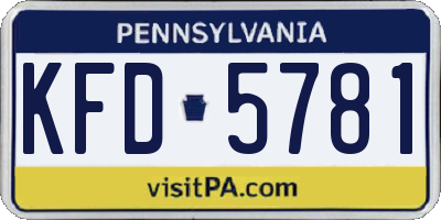 PA license plate KFD5781