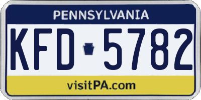 PA license plate KFD5782