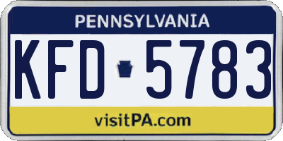 PA license plate KFD5783