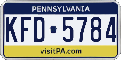 PA license plate KFD5784