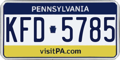PA license plate KFD5785