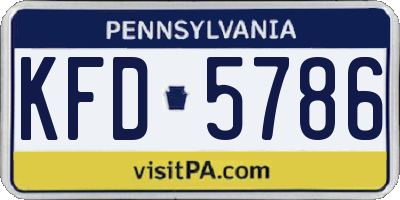 PA license plate KFD5786