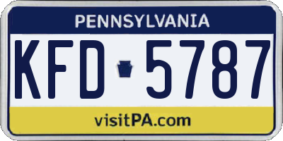 PA license plate KFD5787