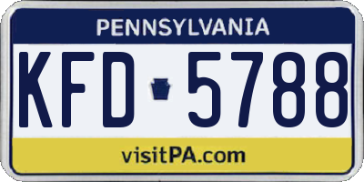 PA license plate KFD5788