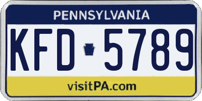 PA license plate KFD5789
