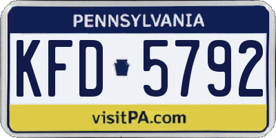 PA license plate KFD5792