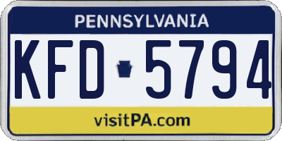 PA license plate KFD5794