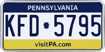 PA license plate KFD5795