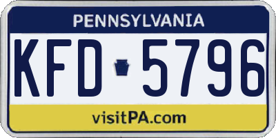 PA license plate KFD5796