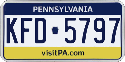 PA license plate KFD5797