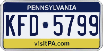 PA license plate KFD5799