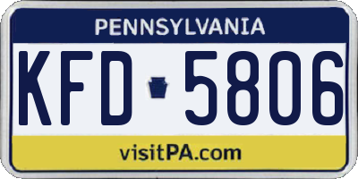 PA license plate KFD5806