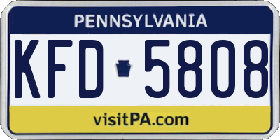 PA license plate KFD5808