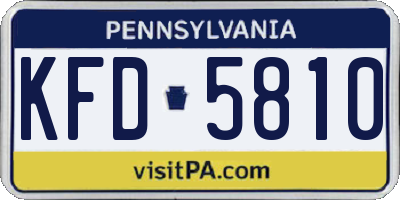 PA license plate KFD5810