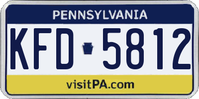 PA license plate KFD5812