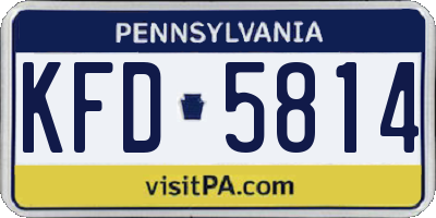 PA license plate KFD5814